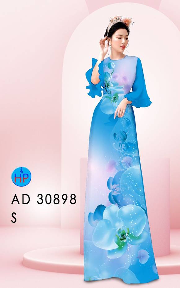 Vải Áo Dài Hoa Lan AD 30898 5